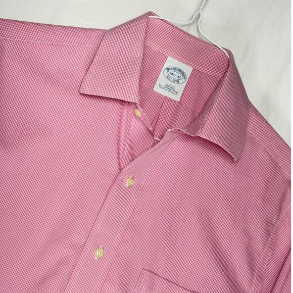 Brooks Brother Mens Shirt Pink Button Up Long Sleeve Med Casual - Picture 1 of 6